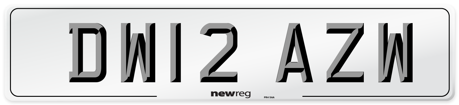 DW12 AZW Number Plate from New Reg